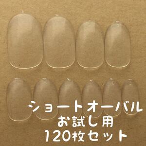 ショートオーバル クリアネイルチップお試し用120枚セット
