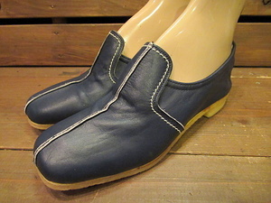 ビンテージ70's●DEADSTOCK KRAUS ORIGINALS レディースレザーシューズ紺 Size 5●odst 1970sデッドストック靴ローファー