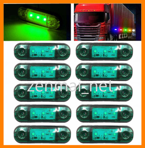 A179 truck / for trailer LED light side marker green LED10 piece set out line marker lamp 12V/24V illumination deco truck 