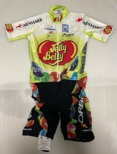 【新品未使用】自転車競技 エアロワンピース スキンスーツ XXL JellyBelly ジェリーベリーチーム 半袖 ジャパンカップ ロードレース
