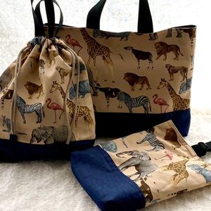 ハンドメイド レッスンバッグ・体操服入れ・上靴入れ