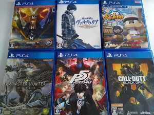 PS4 人気 ソフト 6本セット ペルソナ5 ヴァルキュリア モンハン コールオブデューティ パワプロ アンセム