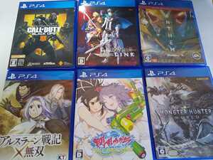 PS4 人気 ソフト 6本セット フェイト 閃乱カグラ アルスラーン戦記 コールオブデューティ モンハン アンセム