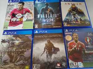 PS4 人気 ソフト 6本セット シャドウ・オブ・モルドール マーダード モンハン ウイイレ FIFA アンセム