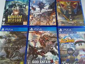 PS4 人気 ソフト 6本セット ゴッドイーター3 アースディフェンスフォース ガンダム モンハン パワプロ アンセム
