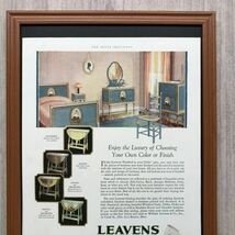 ◆即決◆1927年(昭和2年) LEAVENS FURNITURE レーベンス 家具【B4-8714】アメリカビンテージ雑誌広告【B4額装品】当時物/本物広告★同梱可_画像4