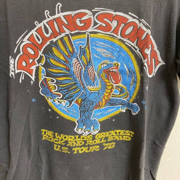 ローリングストーンズ ビンテージ Tシャツ 1978 rolling stones ブラック