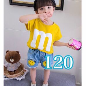 キッズ 韓国子供服 トップス Tシャツ 男女兼用 120 秋 半袖 m&ms 夏