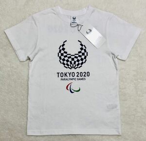 東京オリンピックパラリンピック 2020 半袖Tシャツ キッズ サイズ 140cm ホワイト TOKYO 2020 Paralympic ロゴ プリント 記念Tシャツ