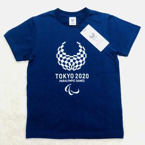 東京オリンピック パラリンピック 2020 半袖Tシャツ キッズ 150cm ダークブルー 紺色 TOKYO 2020 Paralympic ロゴ プリント 記念Tシャツ