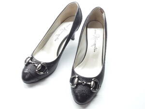 [ unused goods ] made in Japan Ginza Kanematsu 22.5.GINZA Kanematsupito pumps lady's black black ( control number :LS-3)