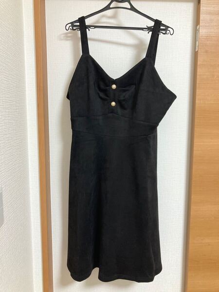 ワンピース 黒 ベロア