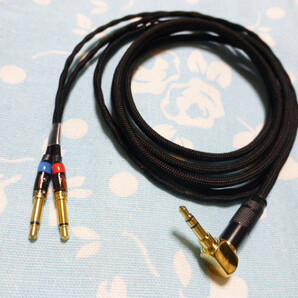 MEZE 99 final D8000 用ケーブル MOGAMI 2944 3.5mm3極 L字 (カスタム対応可能) 3.5mmモノラル ×2 ステレオミニ iPod iPhone スマホ 等