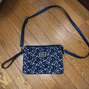 ショルダーバッグ 花柄 紺色 バッグ レディース