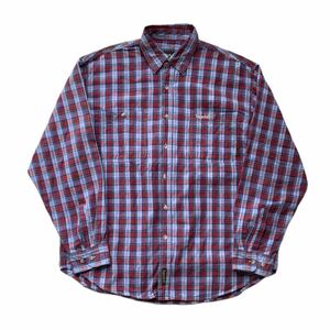 90's Timberland cotton check shirt XL sax blue × red Vintage Old Timberland 