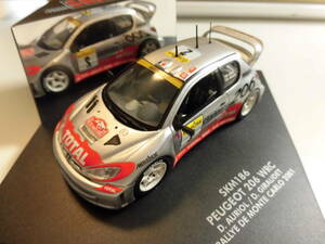  Peugeot 206WRCtitie*o- rio ru Monte Carlo * Rally 2001[SKID 1/43 minicar ]oli all 