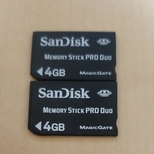 PSP メモリースティック4GB 2枚 SanDisk サンディスク