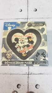 未開封　ディズニーミッキー&ミニー　Mickey&Minnie　　60ピースジグソーパズル3Dハートパズル