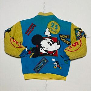 Disney ディズニー 90's リバーシブル 中綿 スウェット 総柄 ジャケット M