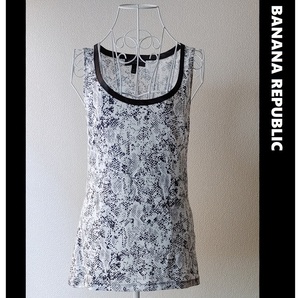 バナナリパブリック■M ストレッチ タンクトップ パイソン BANANA REPUBLIC ウエア キャミ アニマル GAP ヨガ ジョギング ジム レオパード