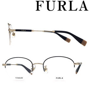 FURLA フルラ メガネフレーム ブランド パープリッシュダークブルー 眼鏡 VFU-526J-0354