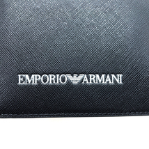 EMPORIO ARMANI エンポリオアルマーニ ブランド 2つ折り財布 小銭入れあり ロゴ レザー ネイビー Y4R165-Y020V-85159_画像3