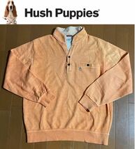 ★Hush Puppies ハッシュパピー★コットン混で着心地のよい！オレンジカラーメンズ長袖シャツ/L_画像1