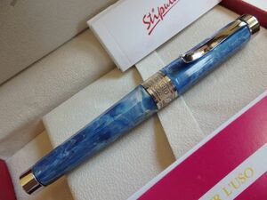 ◆【送料無料】【新品・未使用】イタリア製　スティピュラ　アダージョ万年筆　青　ペン先：V-FLEX　Iridium point nib