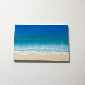 海アート P6(410×273×20mm)レジンアート 海 絵画 癒し 壁掛け アート インテリア アートパネル 風水