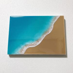 海アート A4(298×211×20mm)壁掛けアート レジンアート 海 絵 絵画 波アート インテリア アートパネル