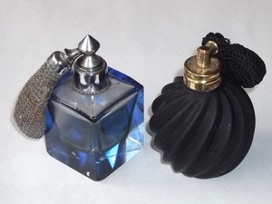 ジャンク品 ビンテージ 香水 パヒューム ボトル ガラス 2点 ポンプ式 レトロ 時代 アンティーク