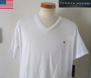  ◆ 新品 タグ付き メンズ トミーヒルフィガー TOMMY HILFIGER ロゴ 刺繍 半袖 カットソー Ｔシャツ ビッグサイズ US L/G 日本 LL ホワイト