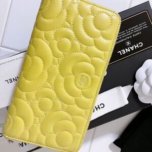 CHANEL シャネル カメリア ラウンドファスナー バイカラー 長財布
