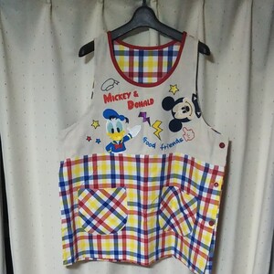 大きめエプロン 保育士 介護 エプロン 3L DISNEY ディズニー ミッキーマウス ドナルドダック