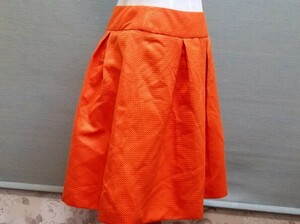 ☆I送料無料☆未使用品　190 　DHC　レディース　スカート　オレンジ　ギャザースカート　ひざ丈　11号　女性用　鮮やか　裏地有り　
