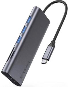 USB C ハブ 6in1 高速 USB Type Cハブ 4K HDMI