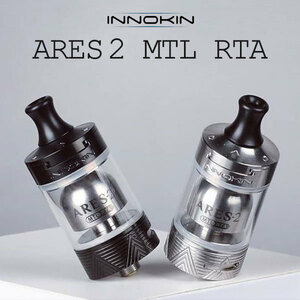 VAPE 別途ガラスチューブ2個付き！　INNOKIN ARES 2 MTL RTA 22mm アトマイザー BLACK 新品　BOX　