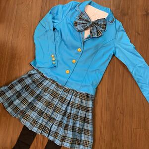 ハロウィン コスプレ ブレザー セーラー服 制服 女子高生 大人用 アイドル 水色 レディース コスチューム
