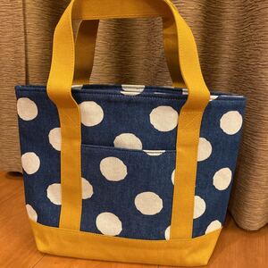 【新品未使用】水玉 ドット デニム トートバッグ エコバッグ ハンドメイド
