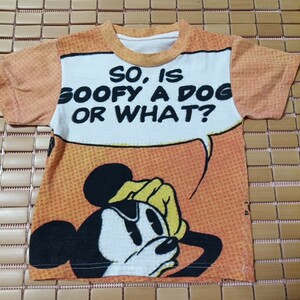 ディズニー　ミッキー　コミック風　半袖Tシャツ　80 90 オレンジ