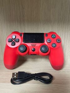【新品】PS4 ワイヤレスコントローラー マグマレッド