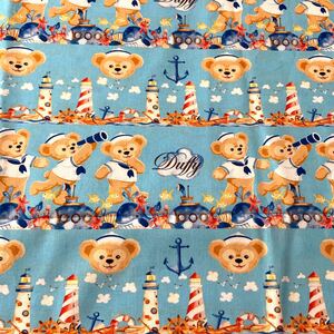 新柄 ダッフィー 綿100% シーチング 生地 100×幅110cm