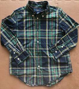  Ralph Lauren button down shirt green 115 check pattern 