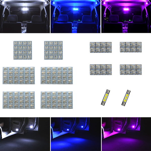 ランドクルーザー 100系 LED ルーム球セット 選べる3色 ホワイト ブルー ピンク ルームランプ カーテシランプ バニティランプ 100ランクル