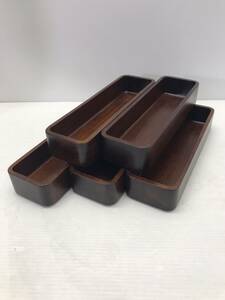 N045-1 wooden cutlery server 5 piece set eat and drink shop / kitchen / store / business use 