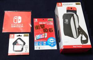 【新品未使用】【任天堂ライセンス商品】Nintendo Switch 専用有機EL保護フィルム + ACTIVE BODY + CARD POD + マイクロファイバークロス