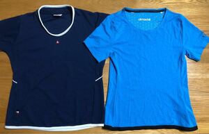 アディダス adidas クライマチル ルコックスポルティフ 紺 ネイビーの半袖 半袖Tシャツ ランニング ウェア S M 2枚