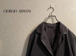 0 Италия производства GIORGIO ARMANI нейлон Пальто Честерфилд /joru geo Armani пальто с отложным воротником черный чёрный 38 Ladies #Sirchive