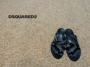 ◯ イタリア製 DSQUARED2 スタッズ レザー サンダル / ディースクエアード ブラック 黒 36 Ladies #Sirchive