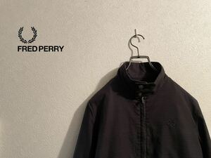 ◯ FRED PERRY グラデーション グレンチェック ハリントン ジャケット / フレッドペリー スウィングトップ ドリズラー 黒 S Mens #Sirchive